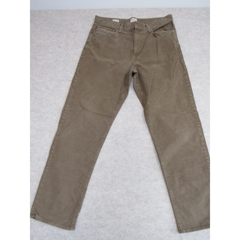 J.Crew Mens Brown Classic Straight Corduroy Pants 34x32 Stretch Cotton Cord - Picture 2 of 10
